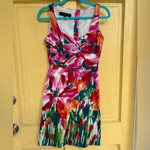 Nine West Vibrant Floral Knee Length Dress